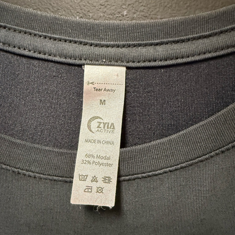 Zyia Active Charcoal Long Sleeve Modal Top M - Picture 2 of 3